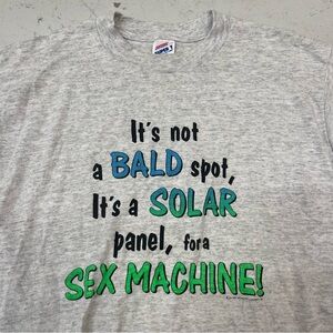 Vintage Graphic Funny 90s Gray "It's not a bald spot" t-shirt Size L/XL Sex